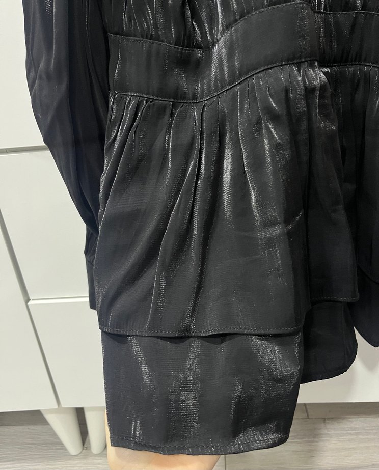 Siyah parlak gömlek - Görsel 4