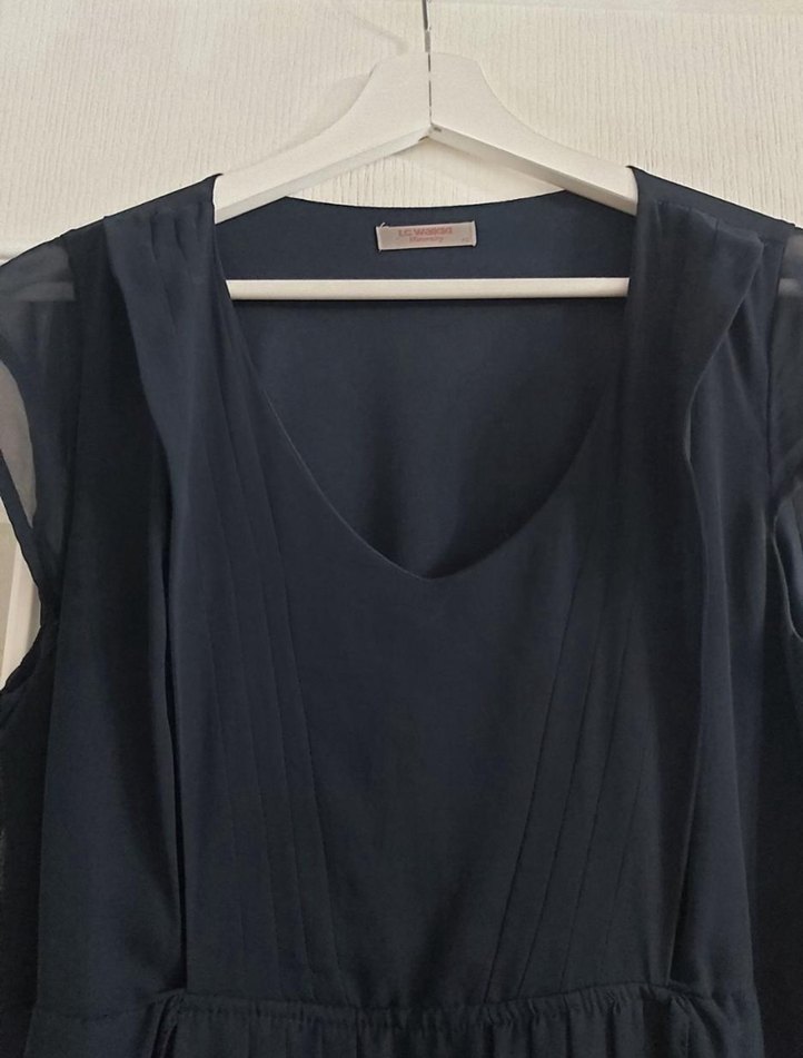 Lacivert V Yaka hamile elbise - Görsel 2