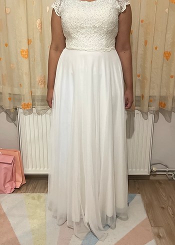 Beyaz Midi Gelinlik/Nikah elbisesi