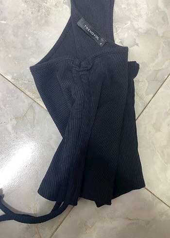 Siyah Tek Omuzlu Kadın Triko bady - Görsel 2