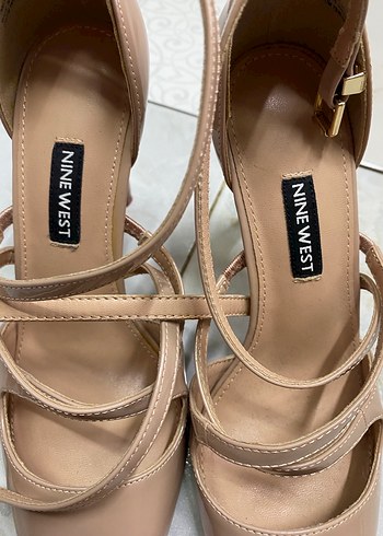 Bej Bağcıklı Stiletto Kadın Ayakkabı - Görsel 2