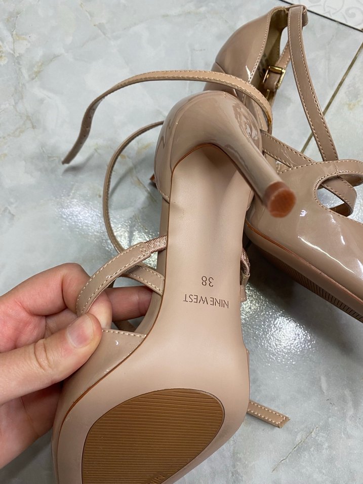 Bej Bağcıklı Stiletto Kadın Ayakkabı - Görsel 3