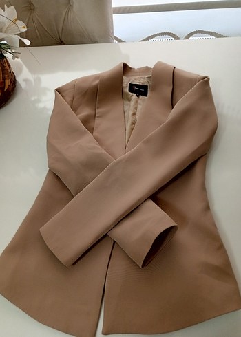 Bej Düğmeli Kadın Blazer Ceket - Görsel 5