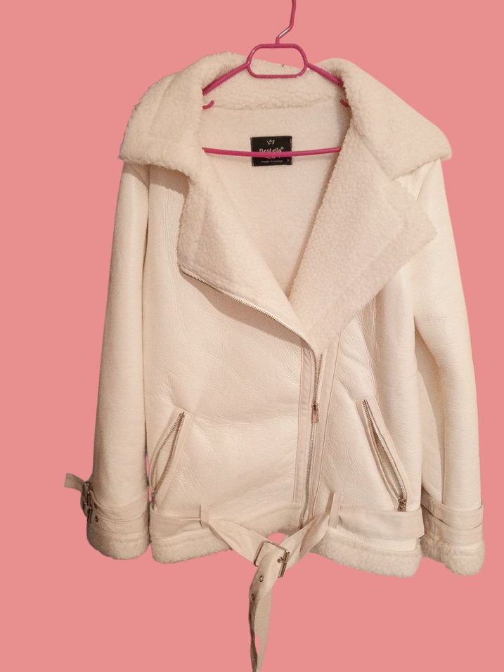 Beyaz Kürklü Kadın Ceket - Görsel 4