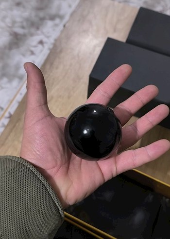 obsidyen dogal taş 5 cm çapinda sehpalı özel ürün - Görsel 3