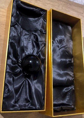 obsidyen dogal taş 5 cm çapinda sehpalı özel ürün - Görsel 4