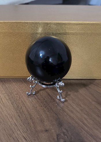 obsidyen dogal taş 5 cm çapinda sehpalı özel ürün - Görsel 2