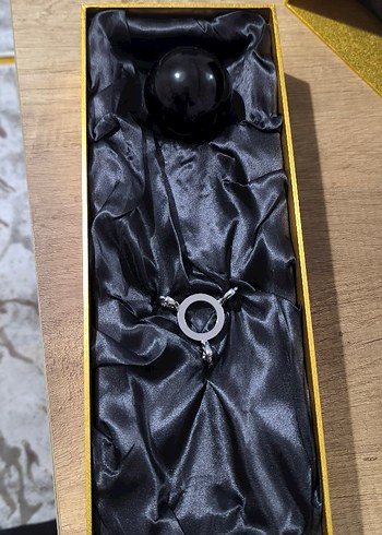 obsidyen dogal taş 5 cm çapinda sehpalı özel ürün - Görsel 5