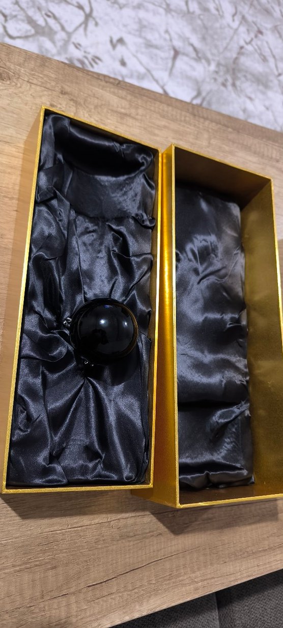 obsidyen dogal taş 5 cm çapinda sehpalı özel ürün - Görsel 4