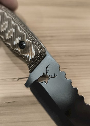 Kahverengi Saplı Kısa Av Bıçağı ve Kılıfı - Görsel 4