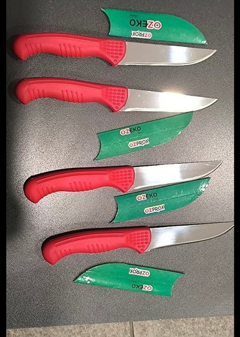 Kırmızı Saplı 4 Parça Bıçak Seti - Görsel 2