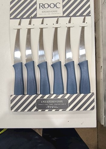 Mavi Saplı 6'lı Mutfak Bıçağı Seti - Görsel 2