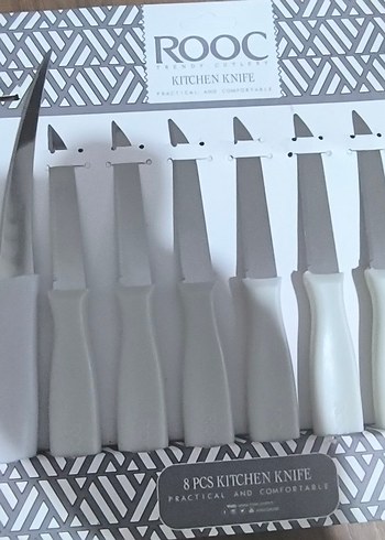 Beyaz Saplı 8 adet  meyve Bıçak Seti - Görsel 2