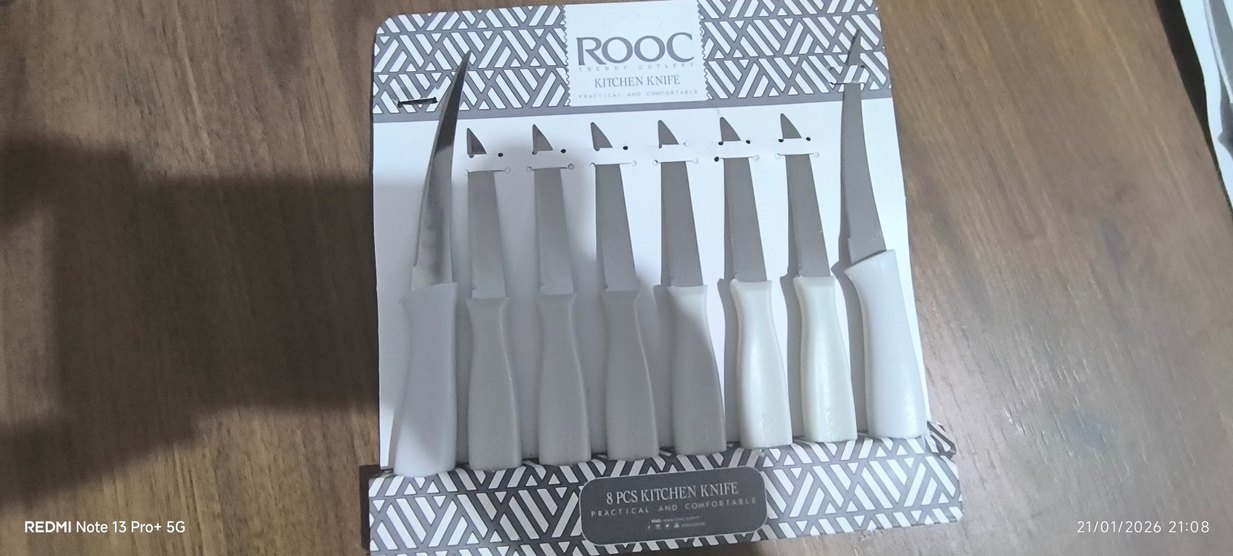 Beyaz Saplı 8 adet  meyve Bıçak Seti - Görsel 2