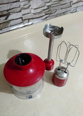 Kırmızı Çok Fonksiyonlu Blender ve Doğrayıcı