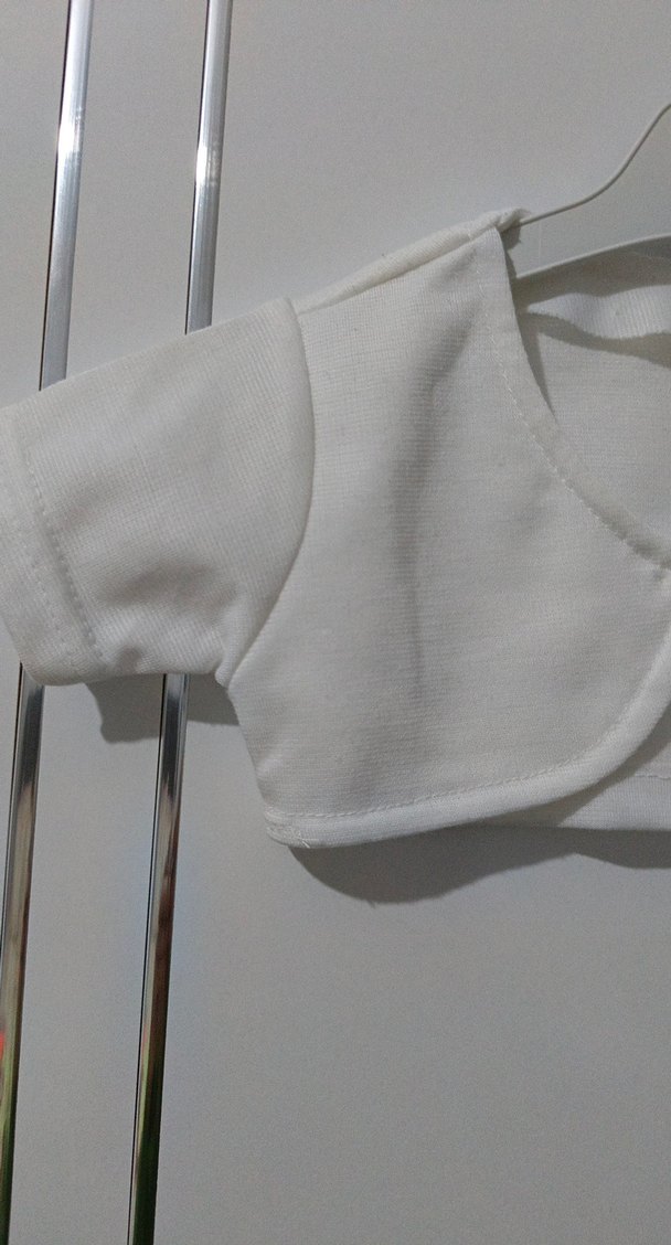 2 li Kız Çocuk Beyaz Düğmeli Bolero - Görsel 3