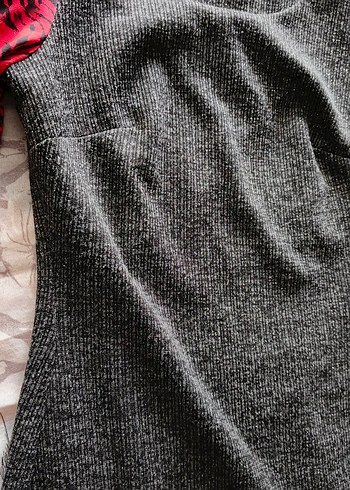 Desenli Gri Uzun Kollu Triko Elbise - Görsel 11