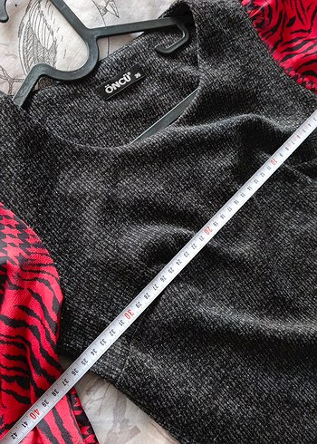 Desenli Gri Uzun Kollu Triko Elbise - Görsel 13