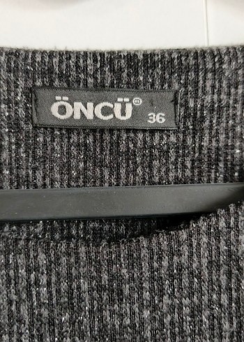 Desenli Gri Uzun Kollu Triko Elbise - Görsel 6