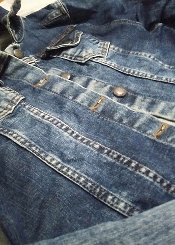 Diğer Düğmeli Mavi Kadın Denim Ceket