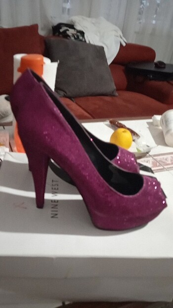 38 Beden pembe Renk Nine West marka gece ayakkabısı