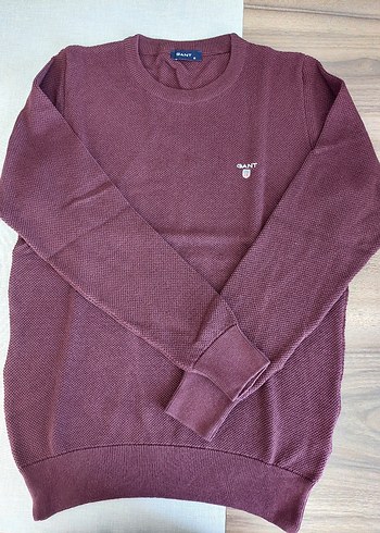 Gant Bordo Erkek Triko Sweatshirt Kazak