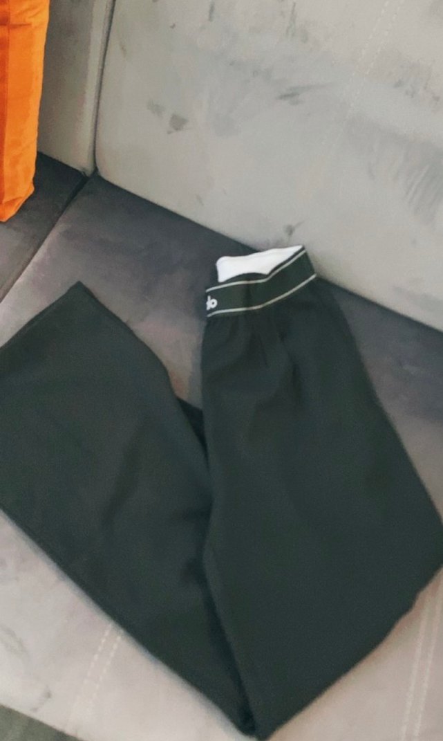 S-M Alo Siyah Kadın Rahat Kesim Kumaş Pantolon - Görsel 2