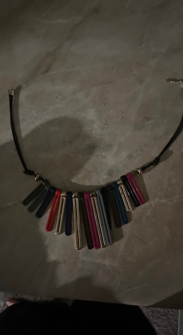 Çok Renkli Zincir Detaylı Midi Kadın Kolye - Görsel 2