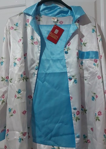 s Beden mavi Renk Çiçek Desenli Mavi Kadın Pijama Takımı S beden 1