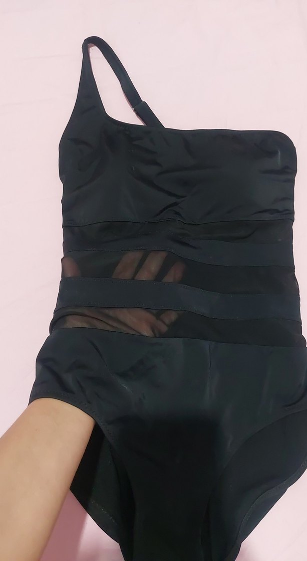 Siyah Tek Omuzlu Kemerli Mayo - Görsel 2