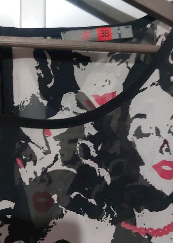 Koton marka Desenli Siyah Midi Mini Elbise 38 beden - Görsel 3