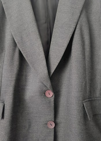 Trendyol & Milla Gri Düğmeli Klasik Kadın Blazer Ceket