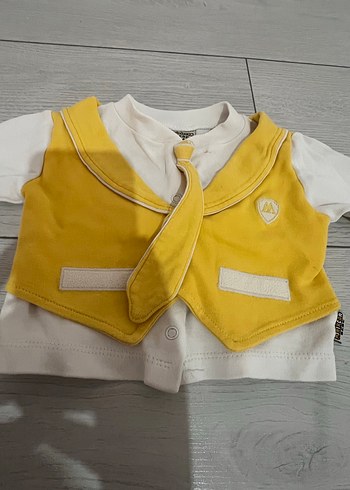 Sarı Gri Düğmeli Bebek Erkek - Görsel 2