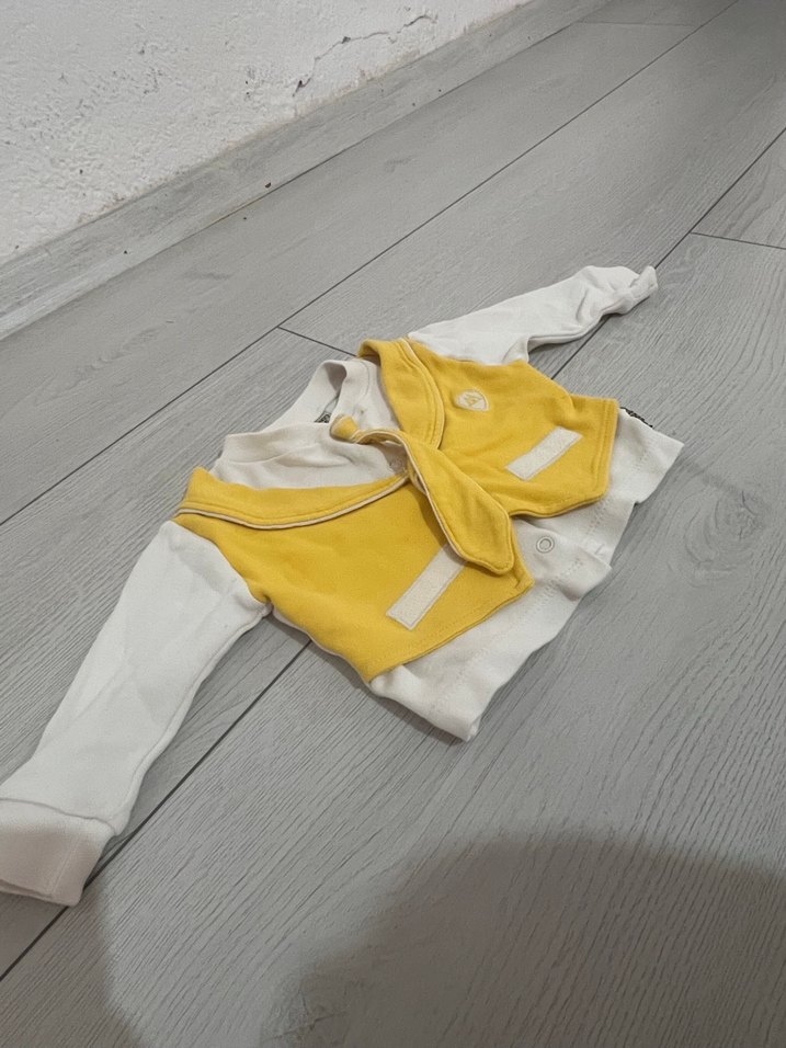Sarı Gri Düğmeli Bebek Erkek - Görsel 3