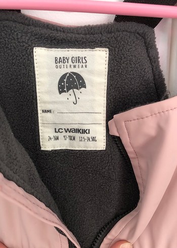 24-36 Ay Beden Kız Çocuk Pembe Fermuarlı Tulum