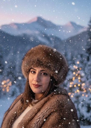 Kahverengi Kürklü Kadın Bere - Görsel 2