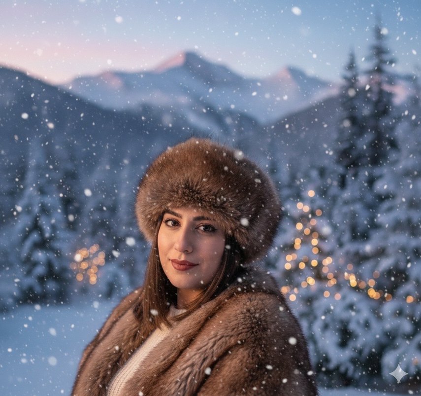 Kahverengi Kürklü Kadın Bere - Görsel 2