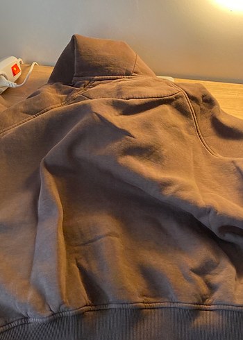 s Beden Kapüşonlu Oversize Kahverengi Sweatshirt