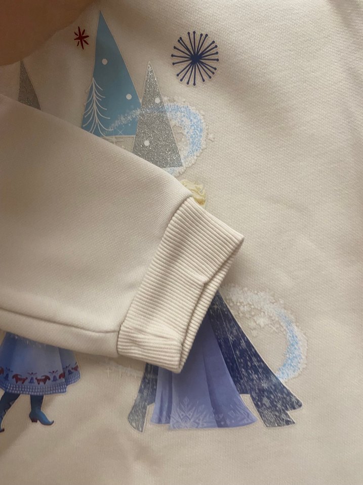 Kız Çocuk Beyaz Baskılı Uzun Kollu Elbise - Görsel 2