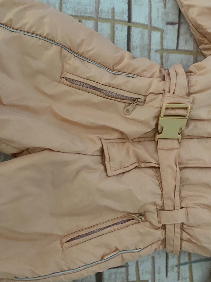 Kürklü Kapüşonlu Bebek Kız Tulumu kamp - Görsel 2