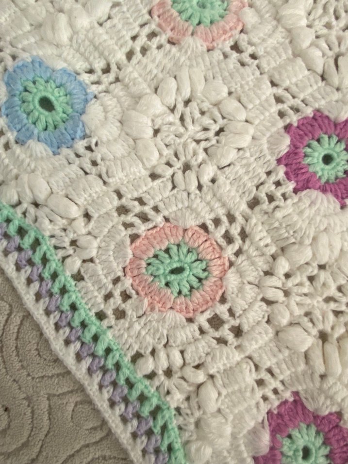 Nakışlı Çok Renkli Pastel Battaniye - Görsel 2