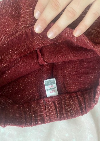 Bordo Düğmeli Keten Bohem Pantolon - Görsel 3