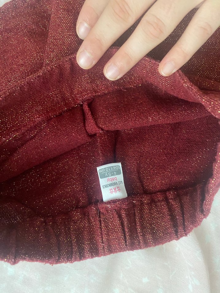 Bordo Düğmeli Keten Bohem Pantolon - Görsel 3