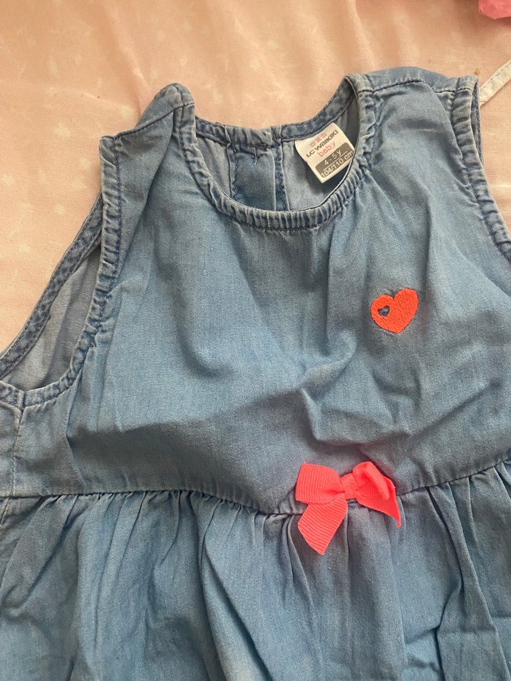 Kız Çocuk Fırfırlı Kot Elbise - Görsel 3