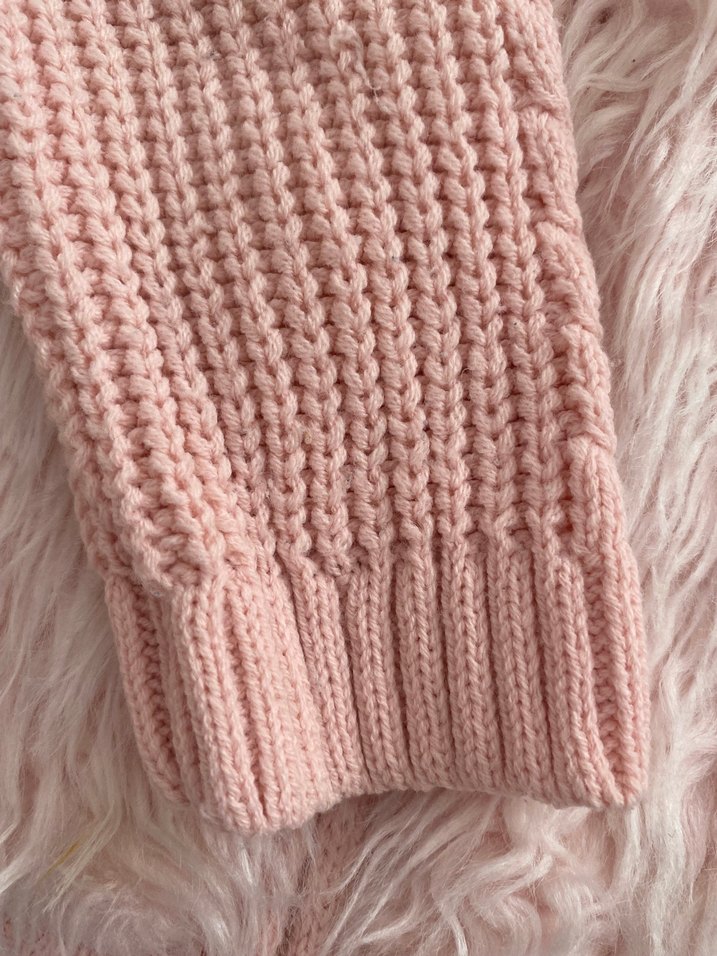 Kız Çocuk Pembe Kürklü Triko Mont - Görsel 3