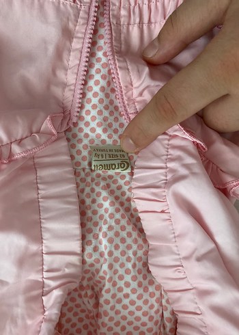 Kız Bebek Nakışlı Pembe Kaydırmaz yağmurluk - Görsel 4