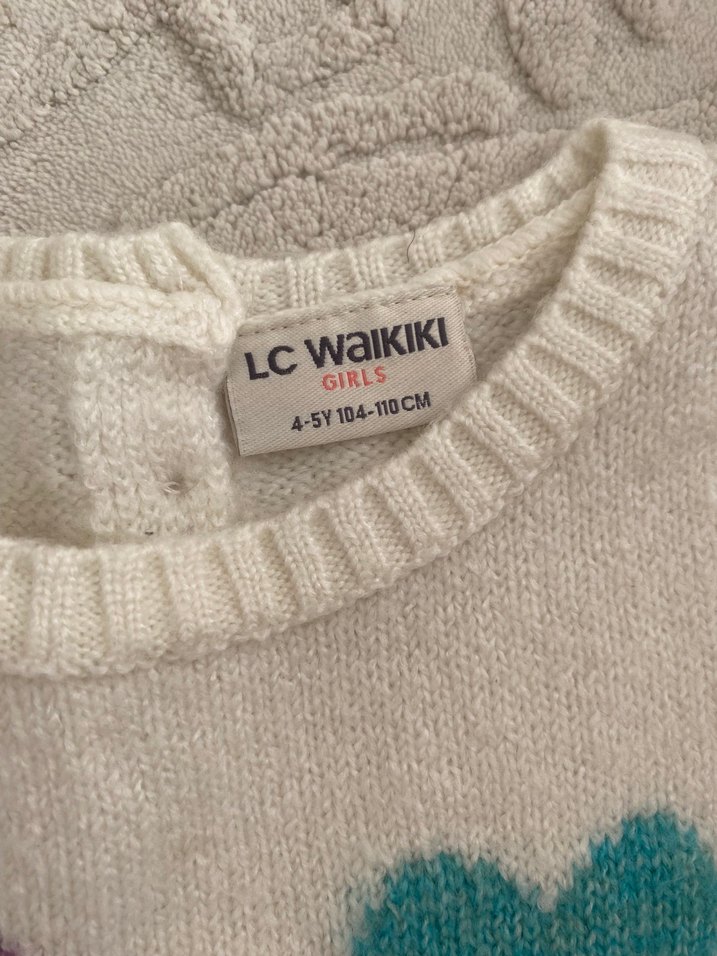 Renkli Nakışlı Kız Triko Kazak - Görsel 3