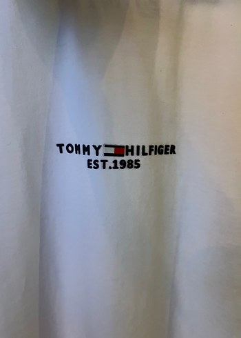 m Beden Tommy Hilfiger Beyaz Baskılı Erkek Tişört