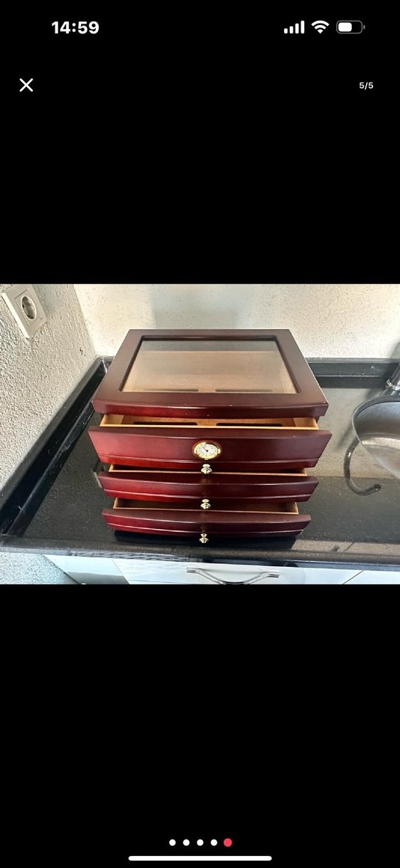 Bordo Ahşap HUMİDOR - Görsel 3