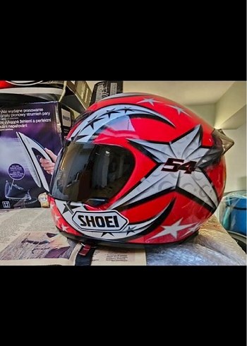 Kırmızı SHOEI Camlı Motosiklet Kaskı - Görsel 3